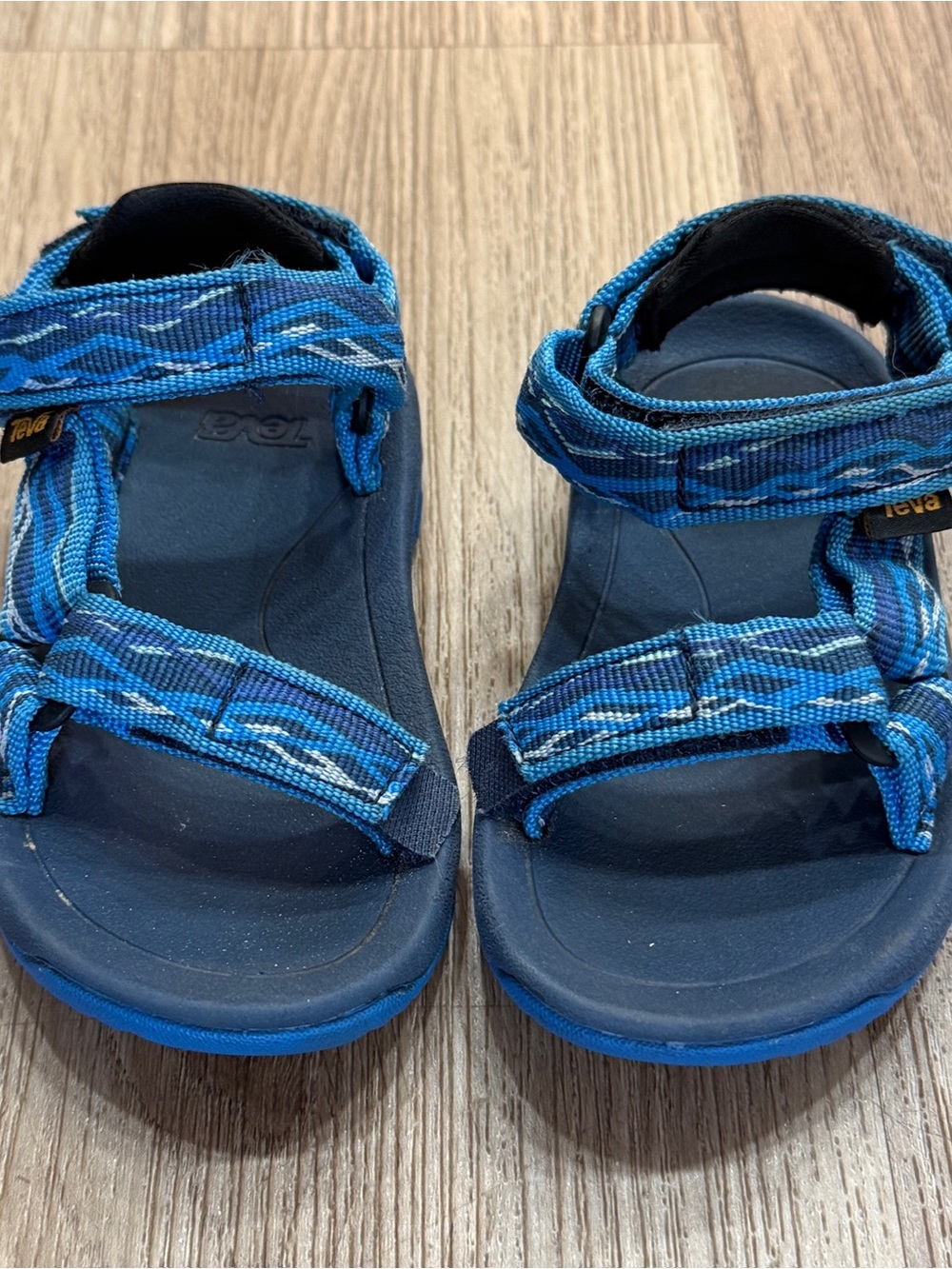Teva Baby Toddler Blue Patterned Adjustable Sandals 5
